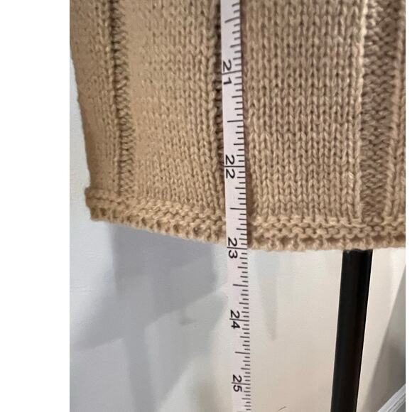 Cream Cable Knit Size Large Cottagecore Sweater Cozy Fisherman Knit - Picture 9 of 12